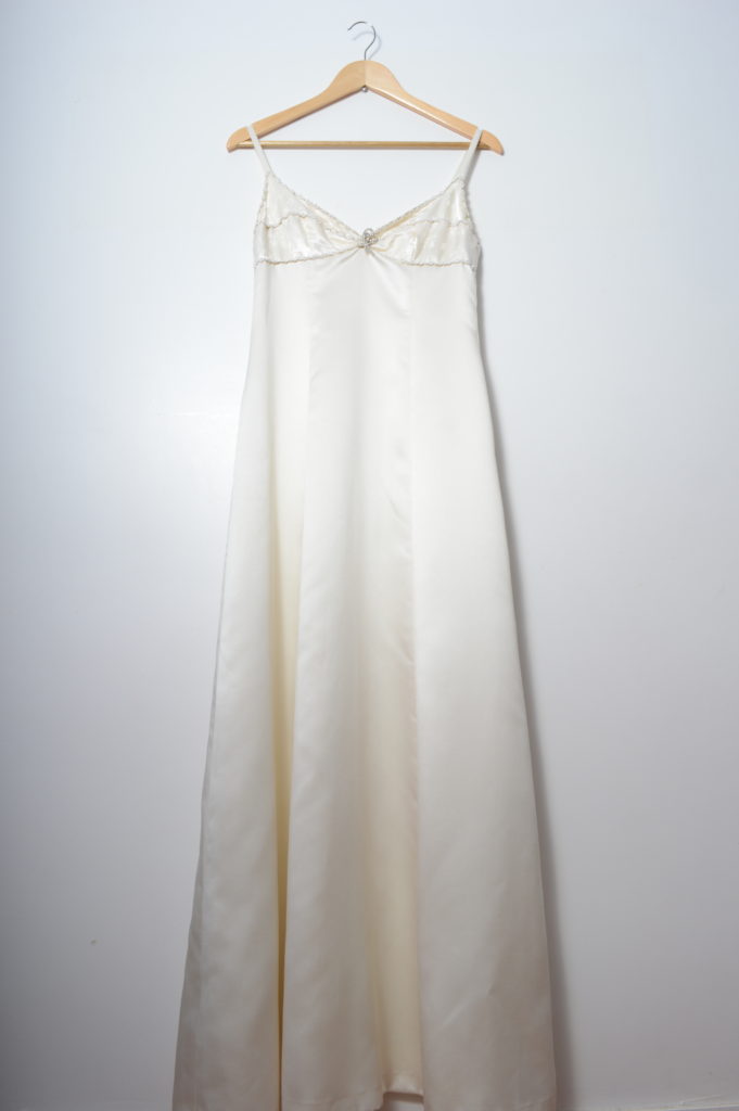 Elegant White Embellished Vintage 90s Dress